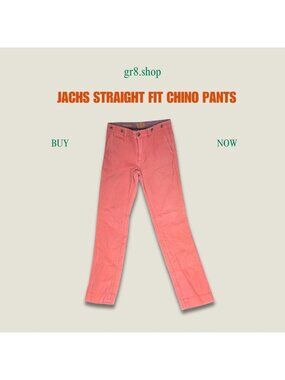 Jachs Straight Fit Coral Chino Pants Size 30